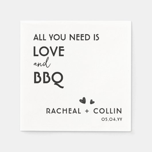 Einfache I Do GRILLEN Engagement Party Hochzeitsco Serviette (Vorderseite)