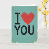 Einfache I Heart You Distressed Karte (Gelbe Blume)