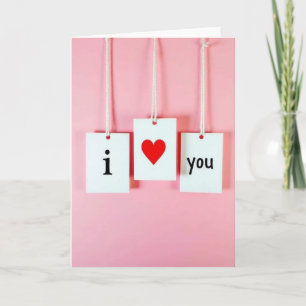 Einfache I Heart You Tag Karte