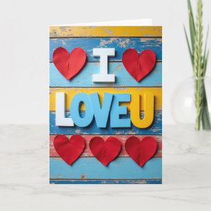 Einfache I Love U-Herzkarte Karte