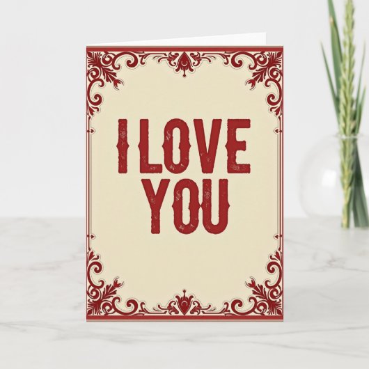 Einfache I Love You Scroll Karte (Vorderseite)
