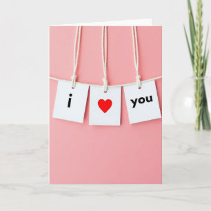 Einfache I Love You String Card Karte