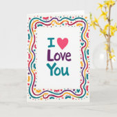 Einfache Ich liebe dich Doodle Karte (Gelbe Blume)