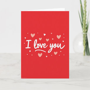 Einfache Ich liebe dich Karte mit verstreuten Herz