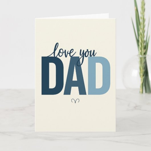 Einfache "Ich liebe dich Papa"-Karte Karte (Vorderseite)