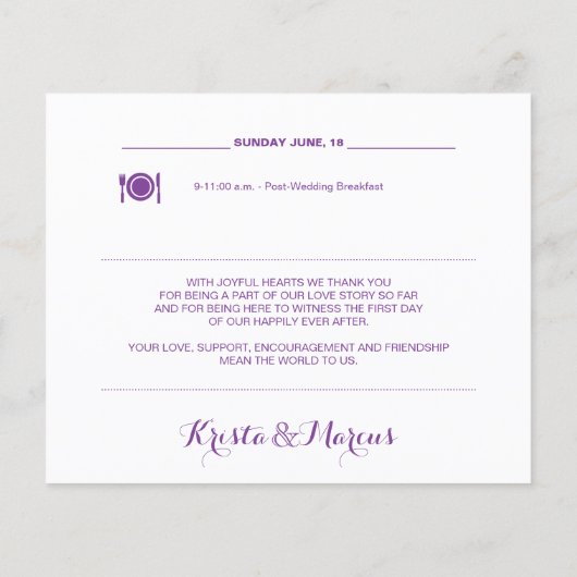 Einfache Icons Hochzeitswochenende (Rückseite)