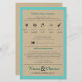 Einfache Icons Timeline Hochzeitsprogramm (Vorne/Hinten)