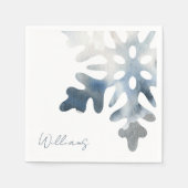 Einfache Icy Blue Große Schneeflocke Custom Cockta Serviette (Vorderseite)