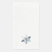 Einfache Icy Blue Monogram Wasserfarbenschneeflock Serviette (Vorderseite)