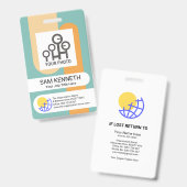 Einfache ID der Vorlage für das Bild des Angestell Ausweis (Vorder- & Rückseite)