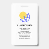 Einfache ID der Vorlage für das Bild des Angestell Ausweis (Rückseite)