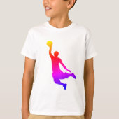 Einfache Illustration Basketball Player Regenbogen T-Shirt (Vorderseite)