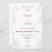 Einfache Illustration der Blumen Einladung (Vorne/Hinten)