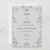 Einfache Illustration der Blumen Einladung (Vorderseite)