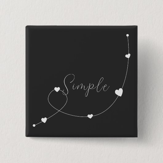 Einfache Illustration mit Herzen im minimalistisch Button (Vorderseite)