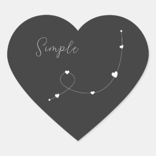 Einfache Illustration mit Herzen im minimalistisch Herz-Aufkleber