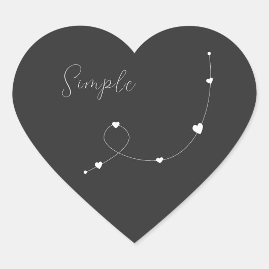 Einfache Illustration mit Herzen im minimalistisch Herz-Aufkleber (Vorderseite)