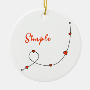 Einfache Illustration mit Herzen im minimalistisch Keramik Ornament