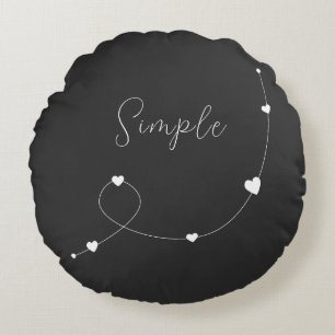 Einfache Illustration mit Herzen im minimalistisch Rundes Kissen