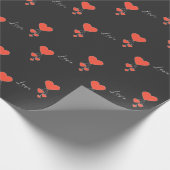 Einfache Illustration mit Scharlachtherzen Liebe Geschenkpapier (Ecke)
