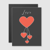 Einfache Illustration mit Scharlachtherzen "Liebe" Magnetkarte (Vorne/Hinten)