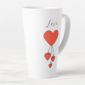 Einfache Illustration mit Scharlachtherzen Liebe Milchtasse (Rechte Ecke)