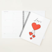 Einfache Illustration mit Scharlachtherzen Liebe Planer (Anzeige)
