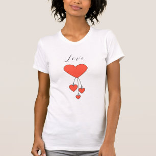 Einfache Illustration mit Scharlachtherzen Liebe T-Shirt