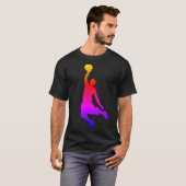 Einfache Illustrierte Basketball-Spielerrutsche T-Shirt (Vorne ganz)