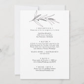 Einfache Illustrierte Foliage Front & Back Wedding Einladung (Rückseite)