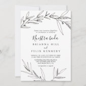 Einfache Illustrierte Foliage Nuestra Boda Wedding Einladung (Vorderseite)