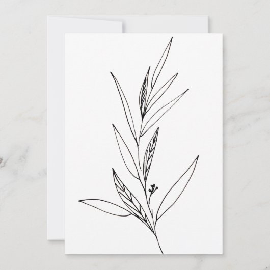 Einfache Illustrierte Foliage Nuestra Boda Wedding Einladung (Rückseite)