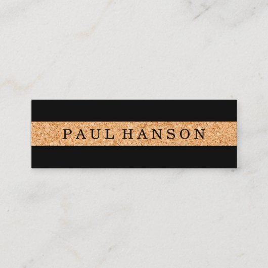 Einfache Imitate Cork Print / Black Mini Visitenkarte (Vorderseite)