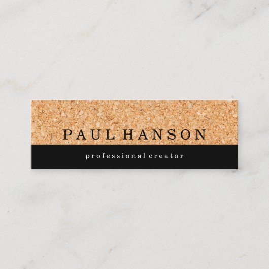 Einfache Imitate Cork Print Mini Visitenkarte (Vorderseite)