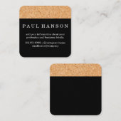 Einfache Imitate Cork Print Quadratische Visitenkarte (Vorne/Hinten)