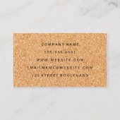 Einfache Imitate Cork Print Visitenkarte (Rückseite)