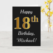 Einfache Imitate Gold 18. Geburtstag + Individuell Karte (Gelbe Blume)