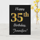 Einfache Imitate Gold 35. Geburtstag + Individuell Karte (Gelbe Blume)