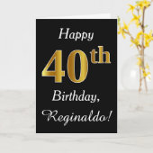 Einfache Imitate Gold 40. Geburtstag + Individuell Karte (Gelbe Blume)