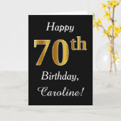 Einfache Imitate Gold 70. Geburtstag + Individuell Karte (Gelbe Blume)