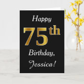 Einfache Imitate Gold 75. Geburtstag + Individuell Karte (Gelbe Blume)