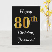 Einfache Imitate Gold 80. Geburtstag + Individuell Karte (Gelbe Blume)