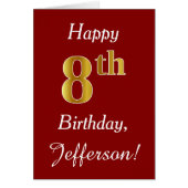 Einfache Imitate Gold 8. Geburtstag + Individuelle (Vorne)