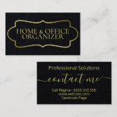 Einfache IMITATE Gold Black Lässig Personal Assist Visitenkarte (Vorne/Hinten)