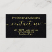 Einfache IMITATE Gold Black Lässig Personal Assist Visitenkarte (Rückseite)