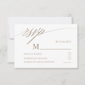 Einfache Imitate Gold Calligraphy Wedding RSVP Karte (Vorderseite)