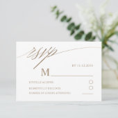 Einfache Imitate Gold Calligraphy Wedding RSVP Karte (Stehend Vorderseite)