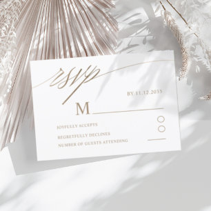 Einfache Imitate Gold Calligraphy Wedding RSVP Karte