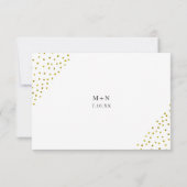 Einfache Imitate Gold Confetti Wedding RSVP + Eint (Rückseite)