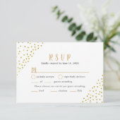 Einfache Imitate Gold Confetti Wedding RSVP + Eint Karte (Stehend Vorderseite)